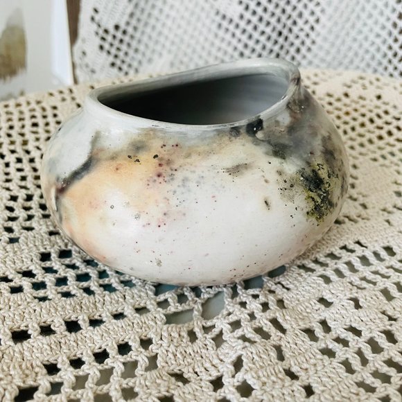 Vintage PorCer Studio Art Pottery Vase Planter Small Signed - Picture 4 of 10